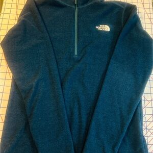 The North Face Jacket Mens Small Teal Textured Cap Rock 1/4 Zip Fleece Pullover
